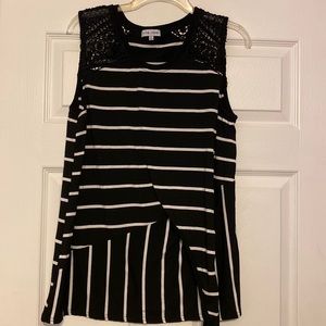 Black and white striped top